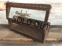 Vintage 1900s Reelastic Webbing Counter Display Wood Case (T193) 