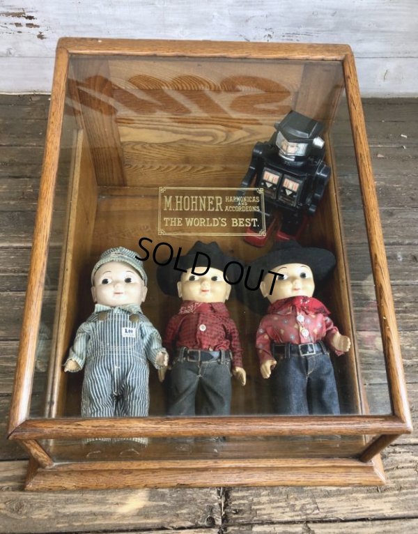 画像1: 1900s Antique Hohner Harmonica Counter Store Display Case (T203）