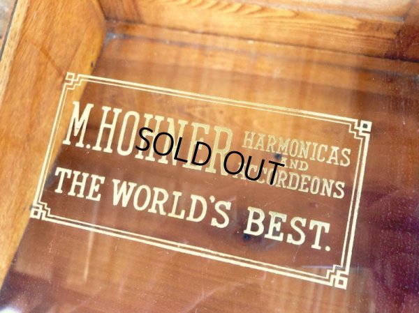 画像10: 1900s Antique Hohner Harmonica Counter Store Display Case (T203)