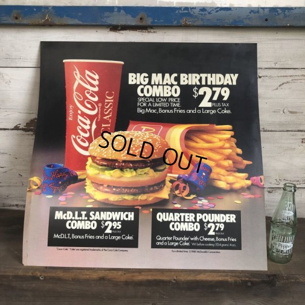 画像1: 1988 Vintage McDonalds Trance Light Sign BIG MAC BIRTHDAY COMBO (T220)