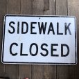 画像2: Vintage Road Sign SIDEWALK CLOSED (T225) (2)