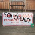 Vintage Road Sign DUMP NO RUBBISH (T226)