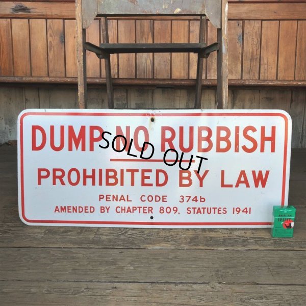 画像1: Vintage Road Sign DUMP NO RUBBISH (T226)