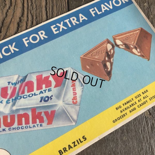 画像5: 1960s Vintage Advertising Store Decals Sign Chunky Chocolate Bar (T236)