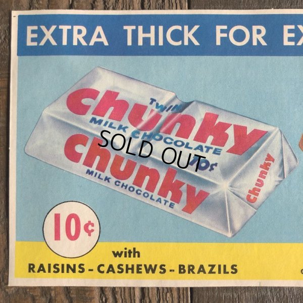 画像4: 1960s Vintage Advertising Store Decals Sign Chunky Chocolate Bar (T236)