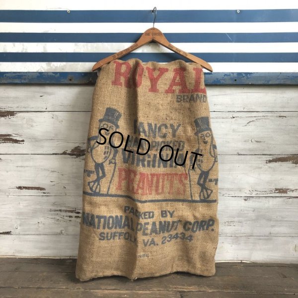 画像1: Vintage Planters Mr. Peanut Burlap Bag (T269)