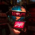 画像1: Vintage 70s Schlitz Beer Spinning Globe Motion Lighted Sign (T271) (1)