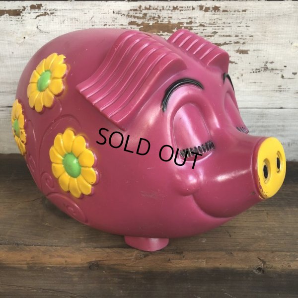 画像1: 70s Vintage Psychedelic Hippi Pig Piggy Bank BIG SIZE (T285)