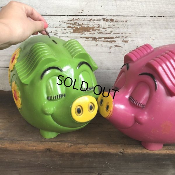 画像8: 70s Vintage Psychedelic Hippi Pig Piggy Bank BIG SIZE (T284)