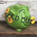 70s Vintage Psychedelic Hippi Pig Piggy Bank BIG SIZE (T284)