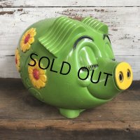 70s Vintage Psychedelic Hippi Pig Piggy Bank BIG SIZE (T284)