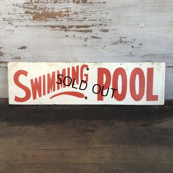 画像1: Vintage Sign SWIMING POOL (T286)
