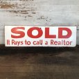 画像1: Vintage Sign SOLD It Pay to call a Realtor (T288) (1)