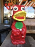 画像2: Vintage Psychedelic Hippie Frog Piggy Bank Red (T324)  (2)