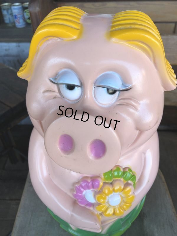 画像11: Vintage My toy Inc Plastic Coin Bank Lady Piggy (T337)