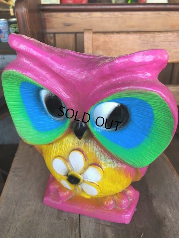 画像5: Vintage BDS Plastic Bank Psychedelic Hippie Owl Pink (T330) 
