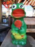 画像1: Vintage Psychedelic Hippie Frog Piggy Bank Green (T323)  (1)