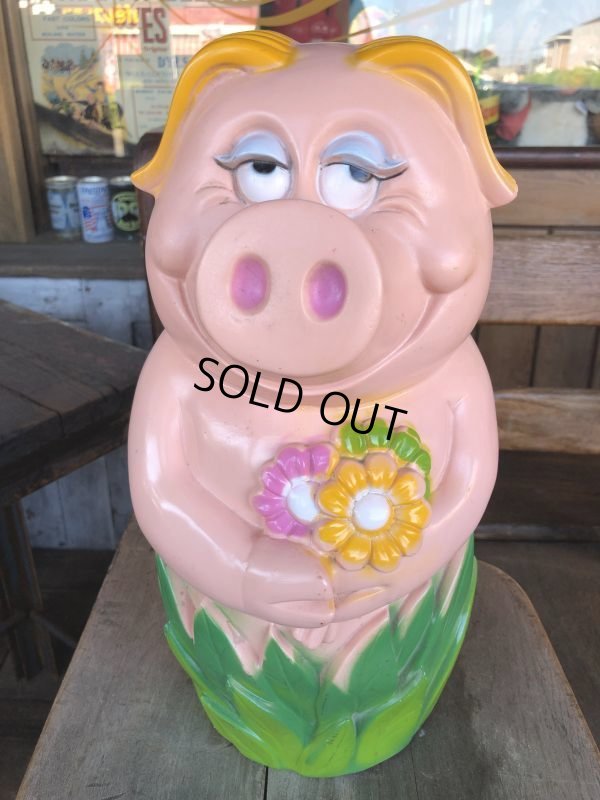 画像10: Vintage My toy Inc Plastic Coin Bank Lady Piggy (T337)