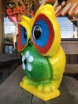 画像4: Vintage BDS Plastic Bank Psychedelic Hippie Owl Yellow (T331) 