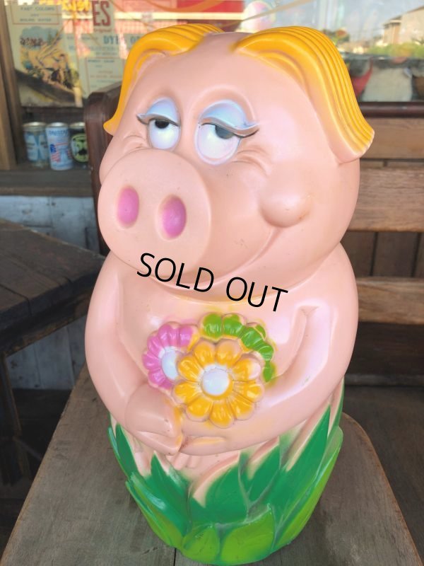 画像5: Vintage My toy Inc Plastic Coin Bank Lady Piggy (T337)