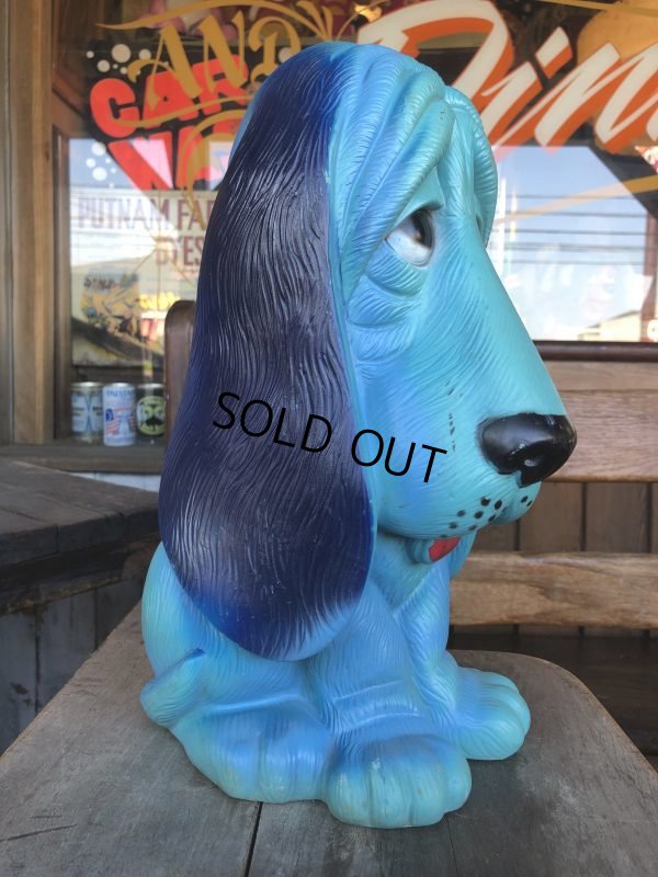 画像3: 70s Vintage NY Vinyl Plastic Dog Bank Basset hound Blue (T320) 