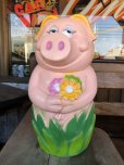 画像1: Vintage My toy Inc Plastic Coin Bank Lady Piggy (T337)  (1)