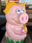 画像6: Vintage My toy Inc Plastic Coin Bank Lady Piggy (T337) 