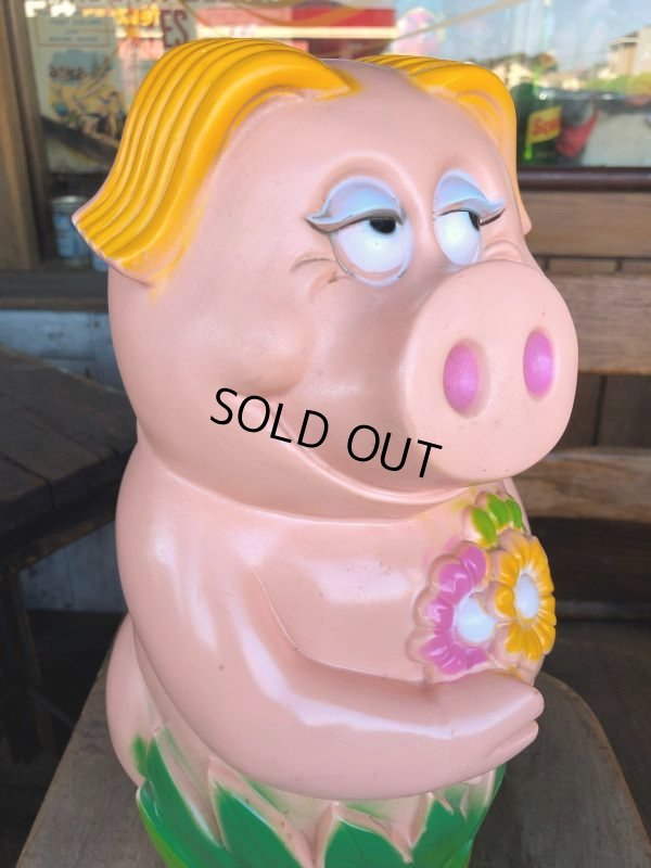 画像6: Vintage My toy Inc Plastic Coin Bank Lady Piggy (T337)