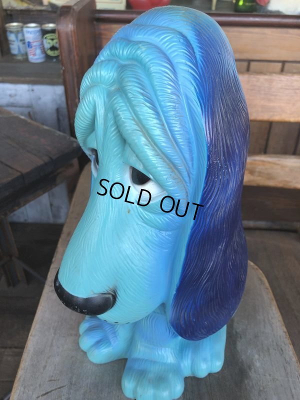画像9: 70s Vintage NY Vinyl Plastic Dog Bank Basset hound Blue (T320) 