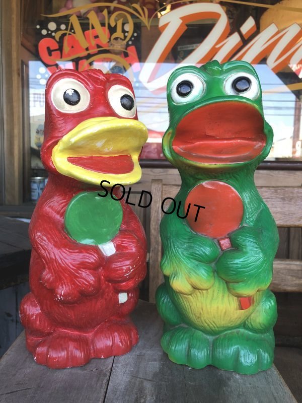 画像10: Vintage Psychedelic Hippie Frog Piggy Bank Red (T324) 
