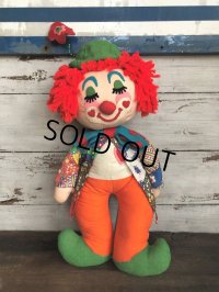 60s Vintage Clown Doll 60cm! (T362) 　