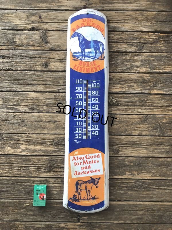 画像7: Vintage DR. BARKER'S HORSE LINIMENT Thermometer (T367)