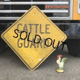 Vintage Road Sign CATTLE GUARD (T370)