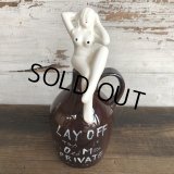 50s Vintage Lay Off Nude Decanter Pin Up Girl (T399)