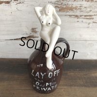 50s Vintage Lay Off Nude Decanter Pin Up Girl (T399)