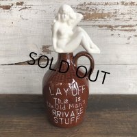 50s Vintage Lay Off Nude Decanter Pin Up Girl (T398)