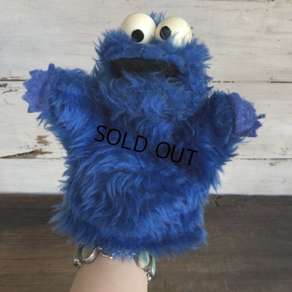 画像1: Vintage Knickerbocker Sesame Street Cookie Monster Hand Puppet Doll (T407)