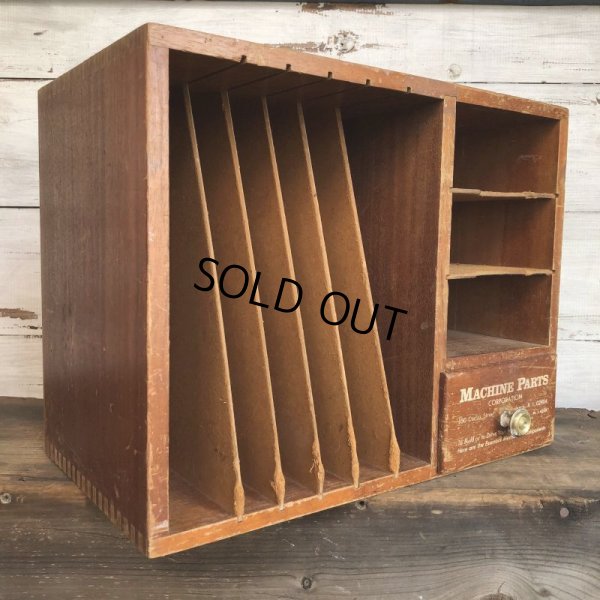 画像2: Vintage Wooden MACHINE PARTS CO Store Display Cabinet (T409)
