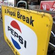 画像9: 60s Vintage Pepsi Cola A Pepsi Break Makes Sense! Embossed Metal Sign (T417)