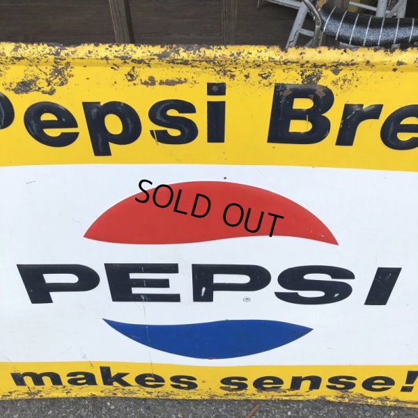 画像4: 60s Vintage Pepsi Cola A Pepsi Break Makes Sense! Embossed Metal Sign (T417)