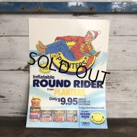 Vintage Planters Mr Peanut Store Display Poster Round Rider (T438)
