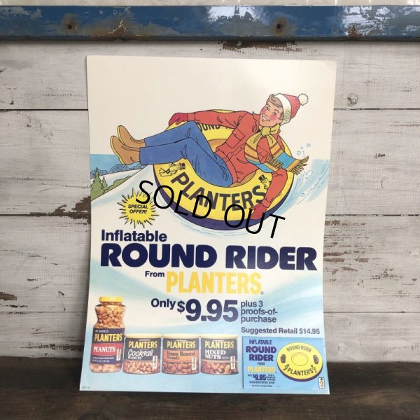 画像1: Vintage Planters Mr Peanut Store Display Poster Round Rider (T438)