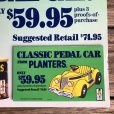 画像3: Vintage Planters Mr Peanut Store Display Poster Classic Pedal Car (T439)