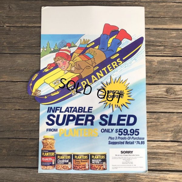 画像8: Vintage Planters Mr Peanut Store Display Poster Syper Sled (T436)