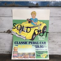 Vintage Planters Mr Peanut Store Display Poster Classic Pedal Car (T439)