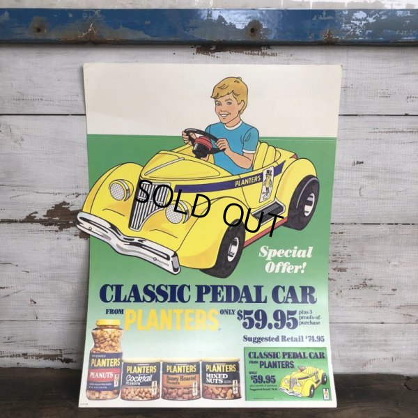 画像1: Vintage Planters Mr Peanut Store Display Poster Classic Pedal Car (T439)