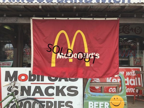 画像1: Vintage McDonalds Restaurant Sign Banner Flag #B (T443)