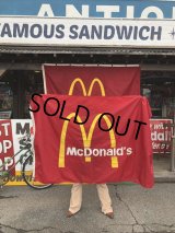 Vintage McDonalds Restaurant Sign Banner Flag #A (T441)