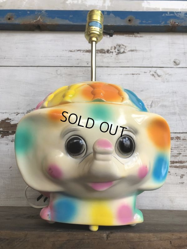 画像14: 70s Vintage Polka Dot Elephant Psychedelic Lamp (T468)
