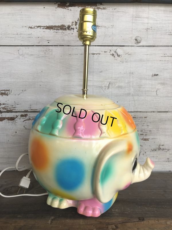 画像7: 70s Vintage Polka Dot Elephant Psychedelic Lamp (T468)